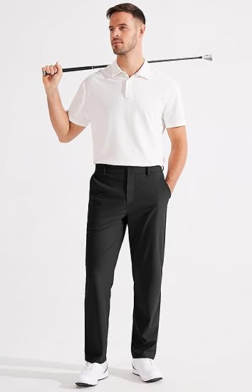 Men's Golf Pants Classic Fit Flat Front Work Dress Pants 29