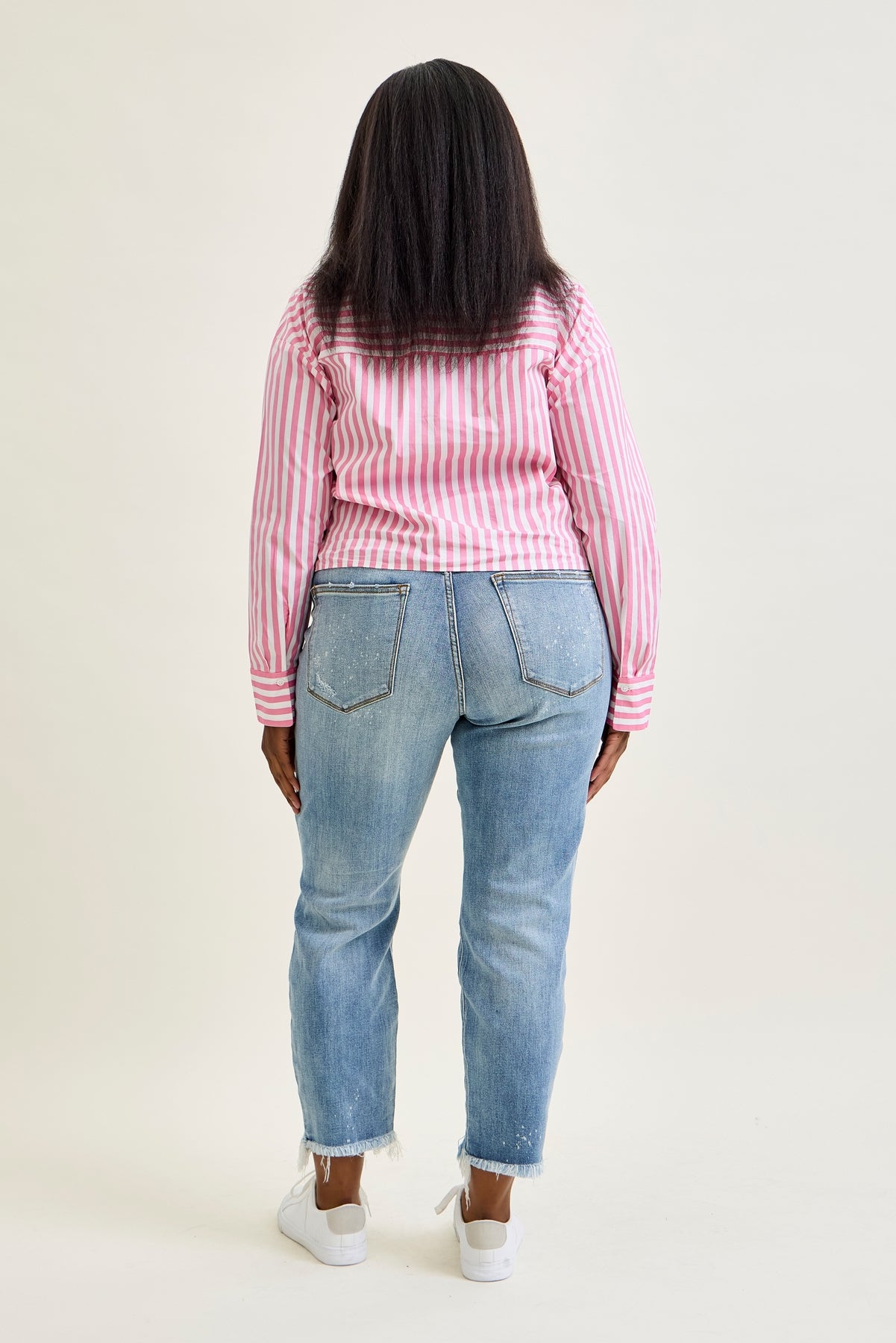 Alexis Light Bleach Splash Boyfriend Jeans