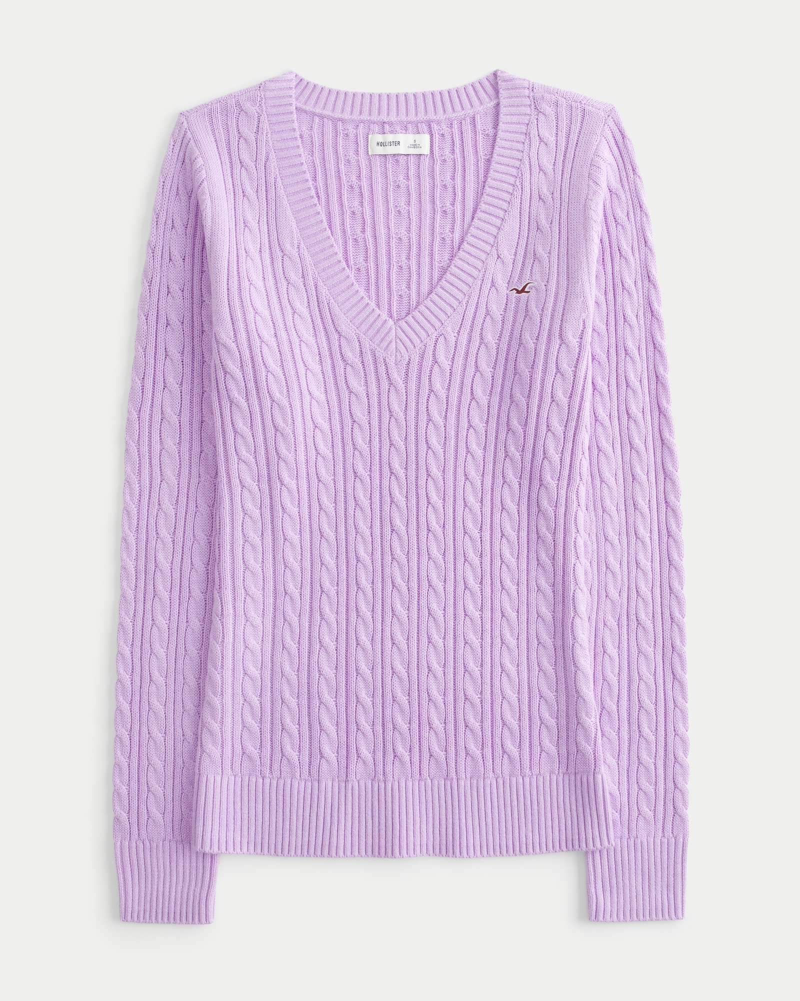 Cable-Knit Icon V-Neck Sweater