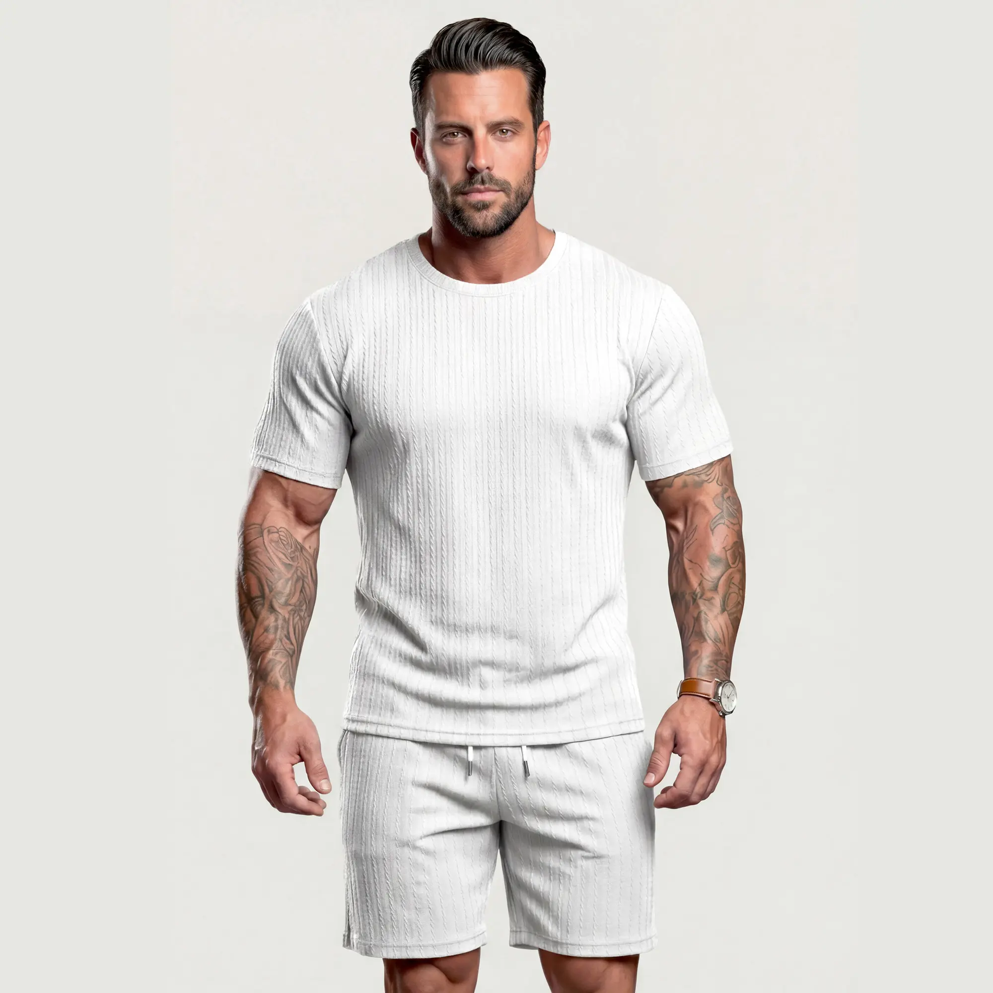 🌴 Men's Textured 2-Piece Summer Lounge Set