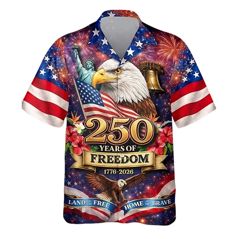 Retro Hawaii 250 Years of Freedom 1776 - 2026 Eagle Patriotic Shirt