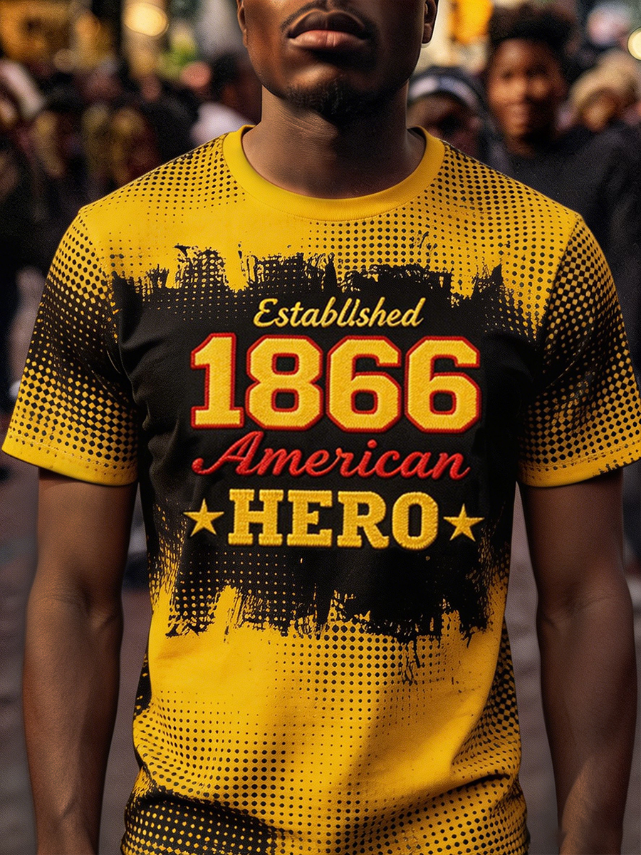 Retro Buffalo Soldier Art Print Men's Casual T-Shirt