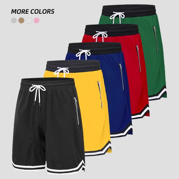 Men’s Casual Athletic Shorts With Zippered Pockets