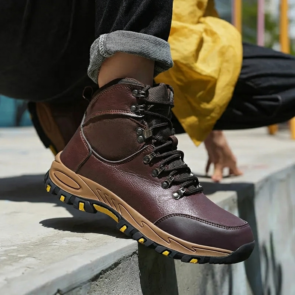 Men's Waterproof Safety Boots – Rugged Steel-Toe Work Boots with Crush and Puncture Resistance