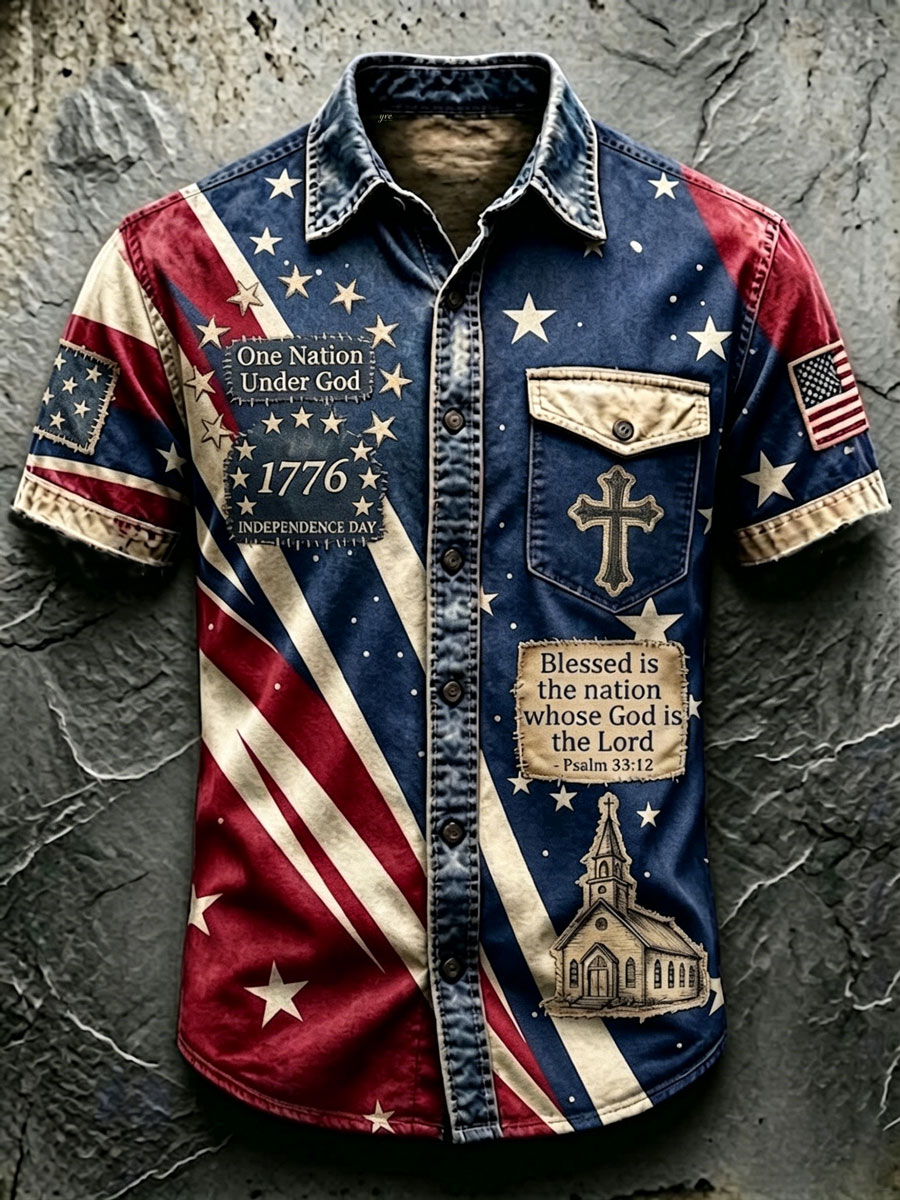 Men'S 250Th Anniversary National Faith Print  Shirt