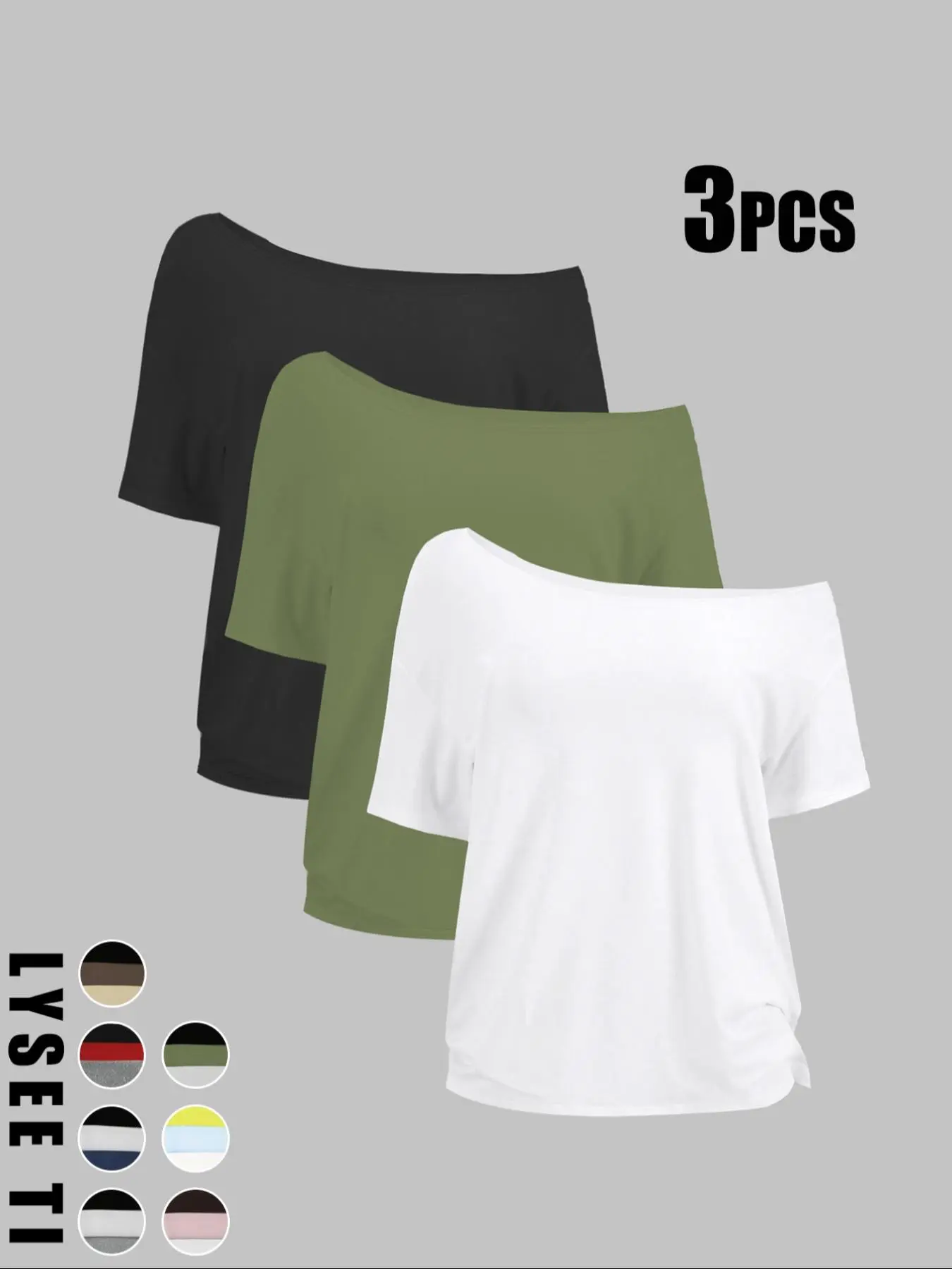 Women's Solid Color Tee, Casual Basic Essential Short Sleeve T-shirt Top