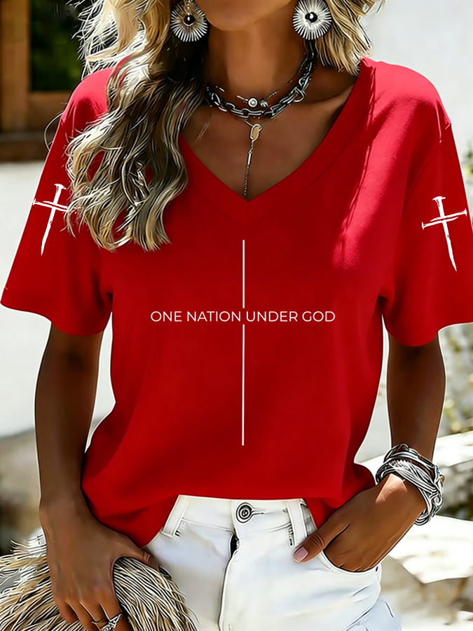 Women's God is Good All the Time Print Casual T-Shirt