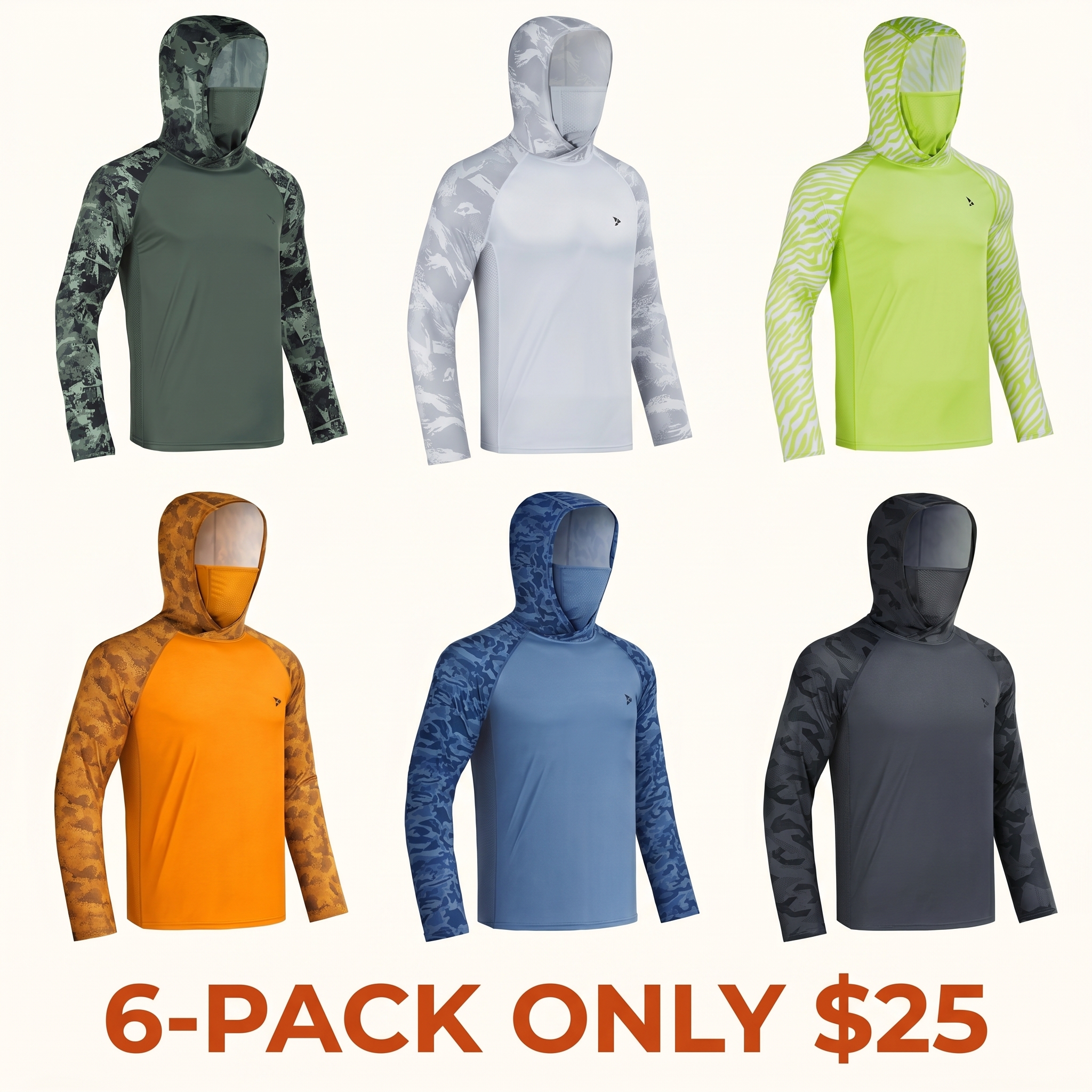 Men's Sun Protection Hoodie (with Face Mask/Neck Gaiter) — UPF 50+ UV Protection