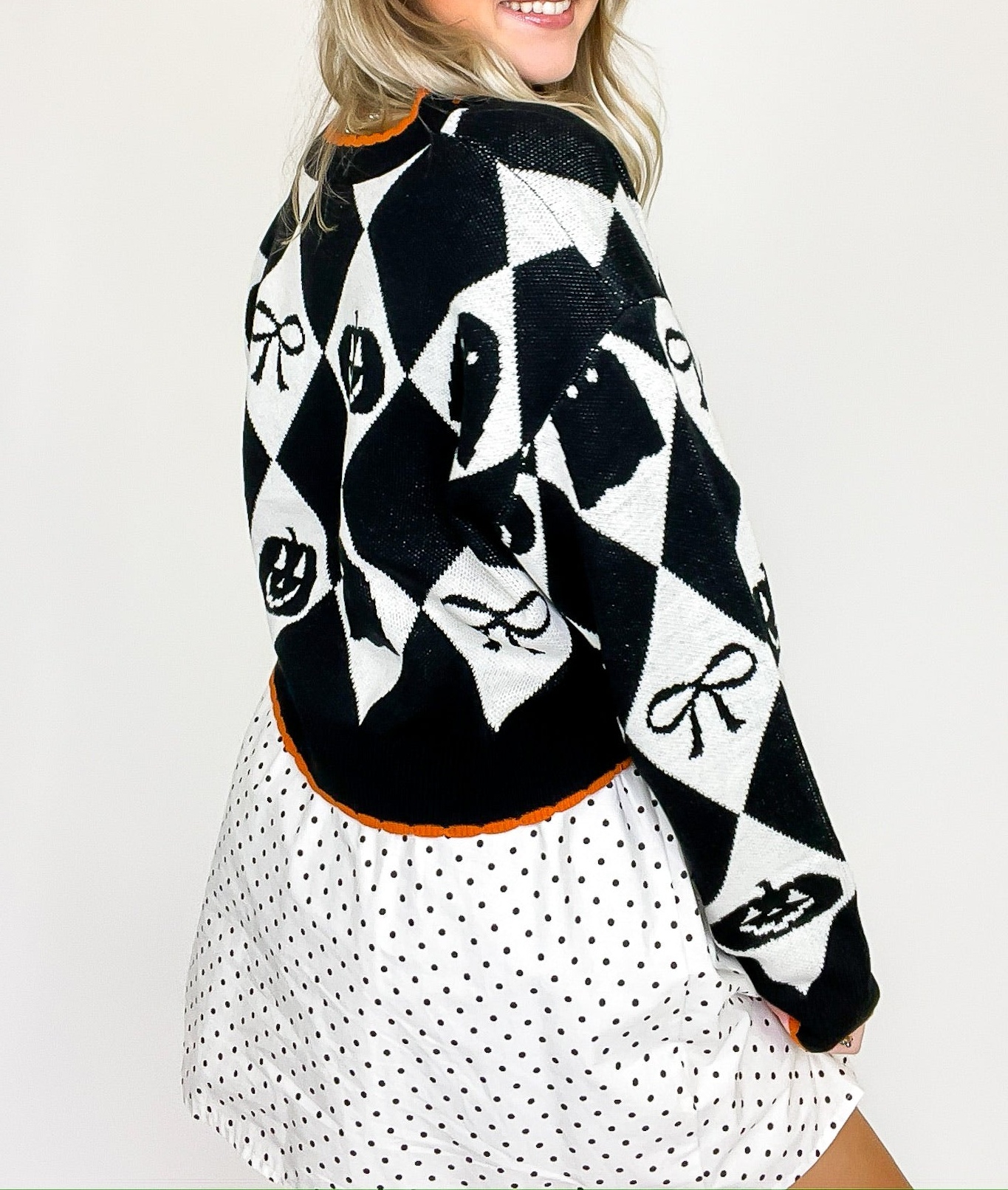 Ghoul Grid Argyle Knit Cardigan - FINAL SALE