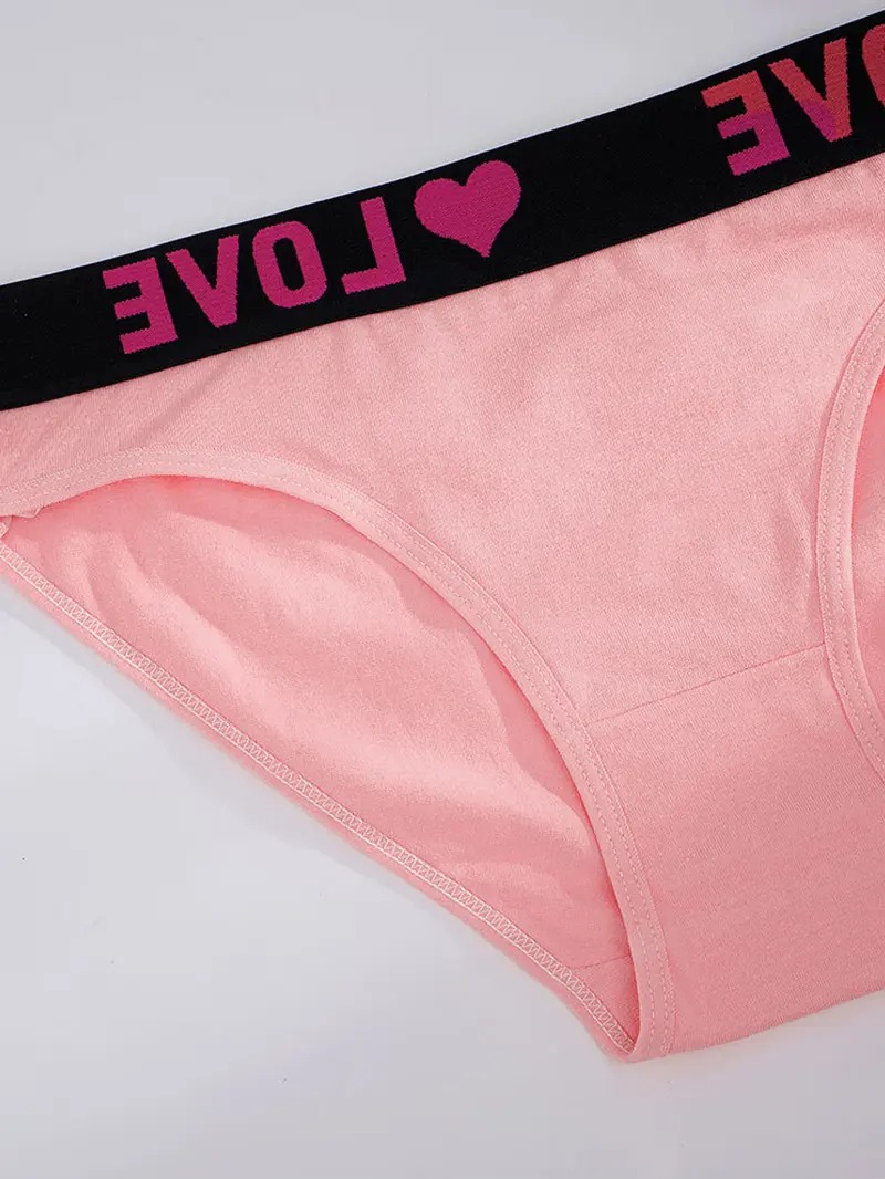 24 Pack High Rise Comfortable Casual Panties Set - Women's Plain Letter Tape Panties for Everyday Wear