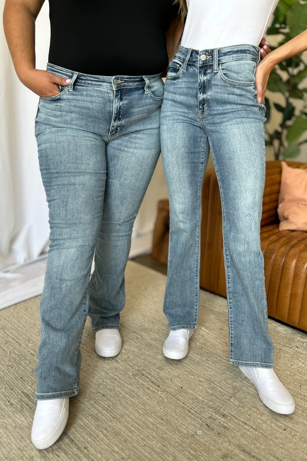 Blue Full Size Medium Rise Bootcut Jeans