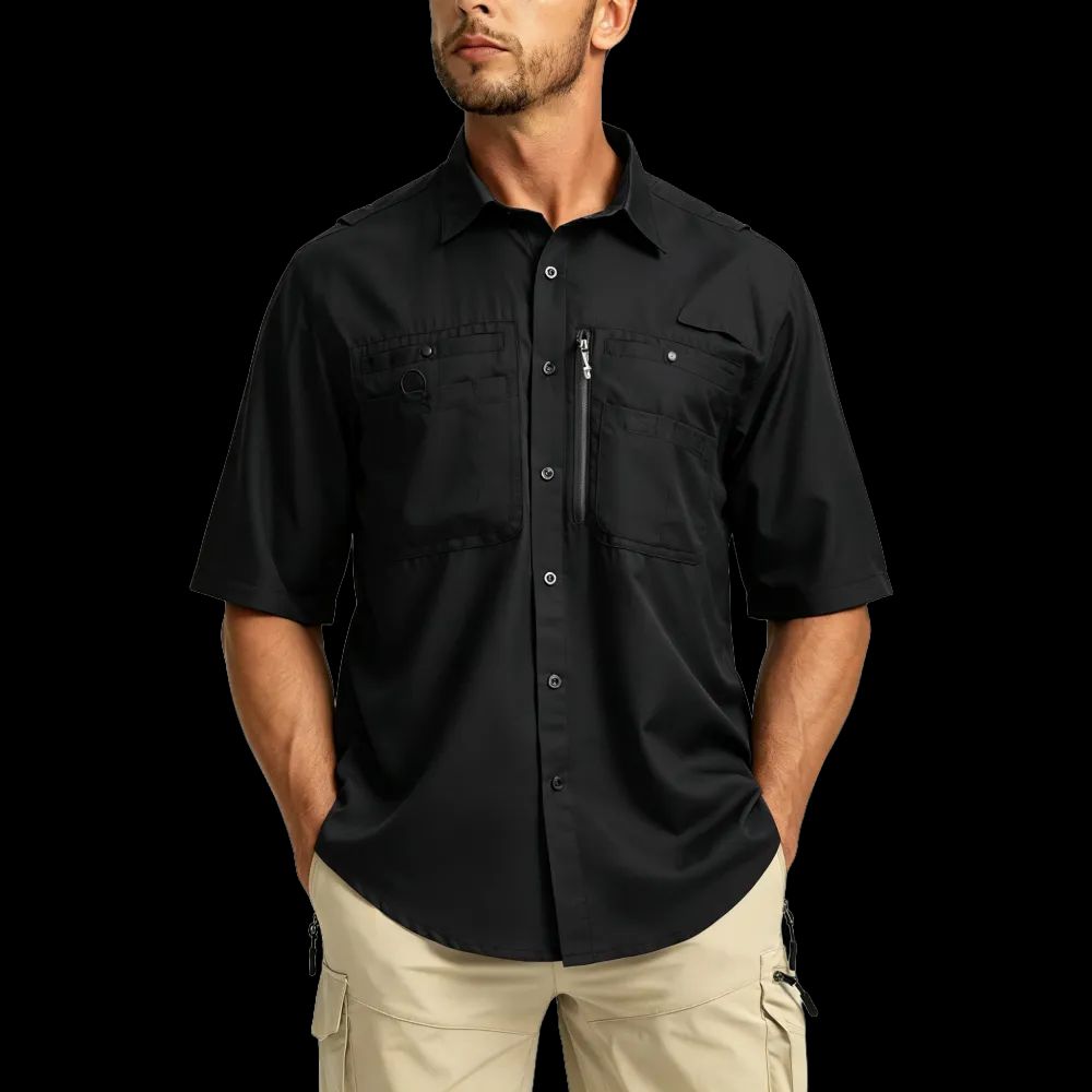 Men's Casual Outdoor Button-Down Fishing Top
