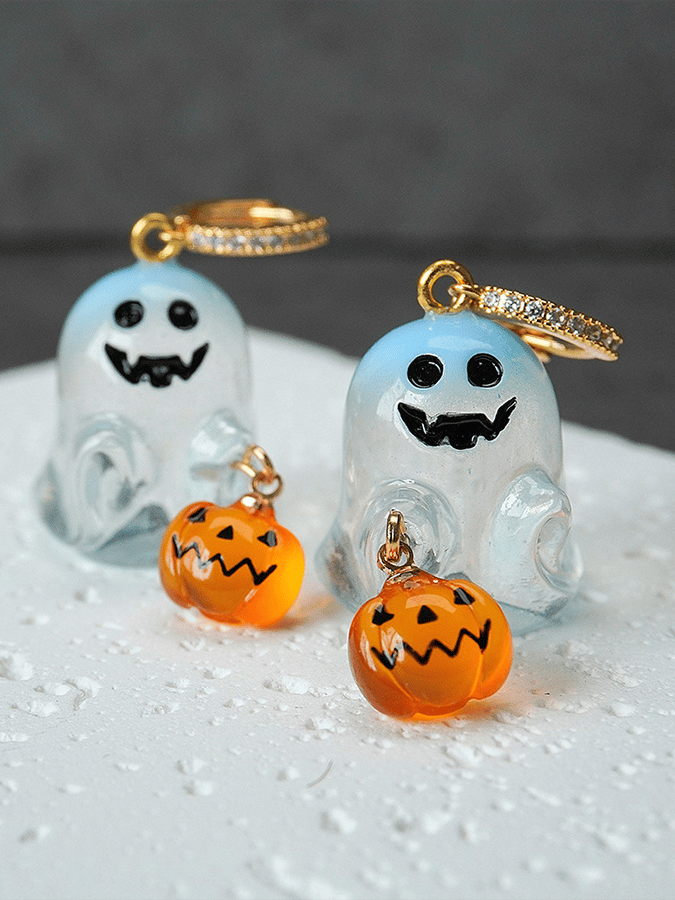 Halloween Ghost Diamond Earrings