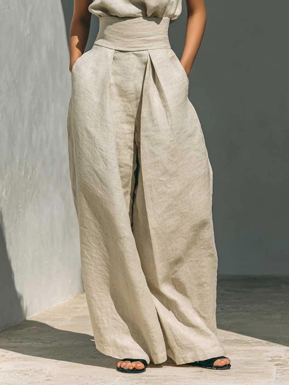 Elegant Linen-Blend Two-Piece Set
