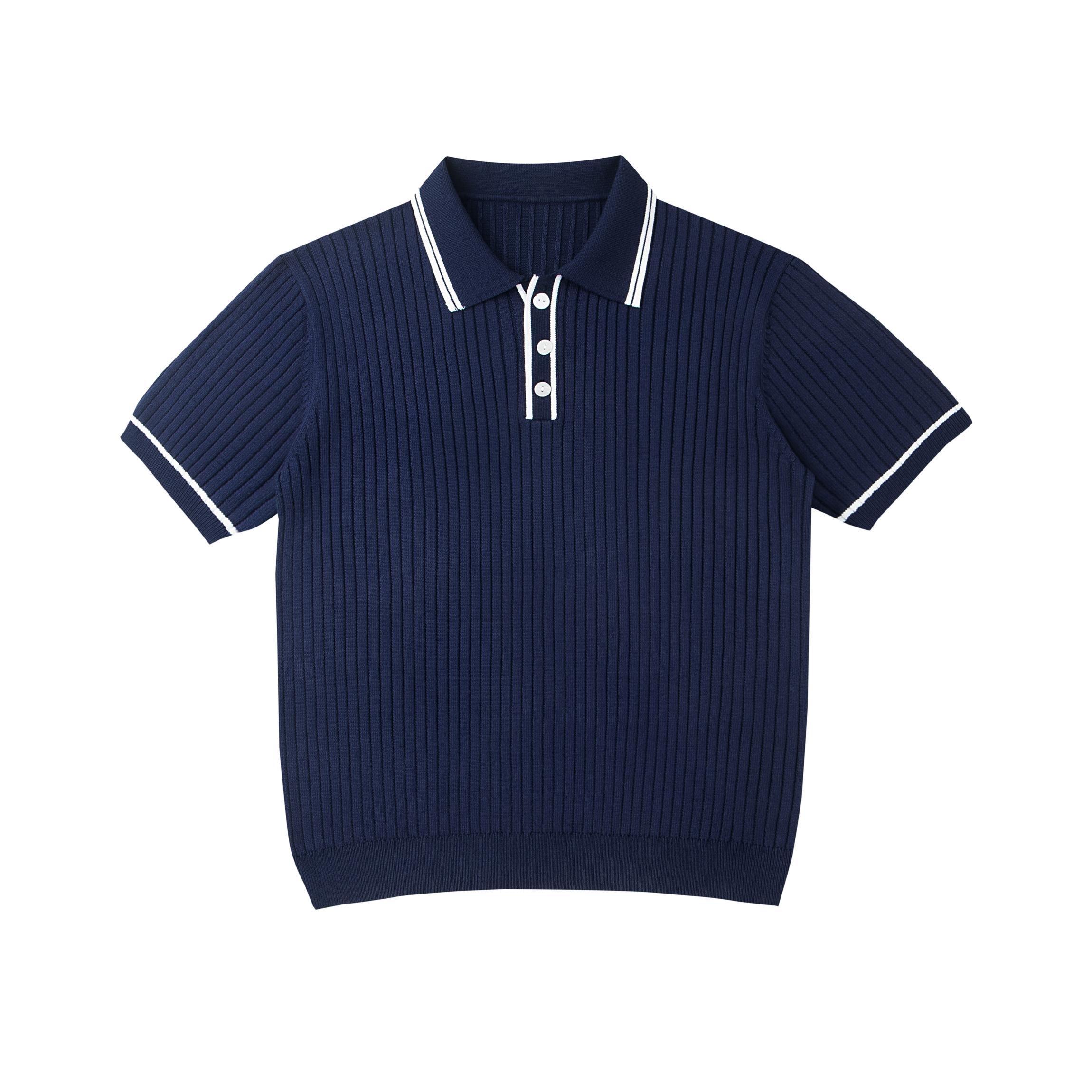 Men's Vintage Rib-Knit Polo Shirt