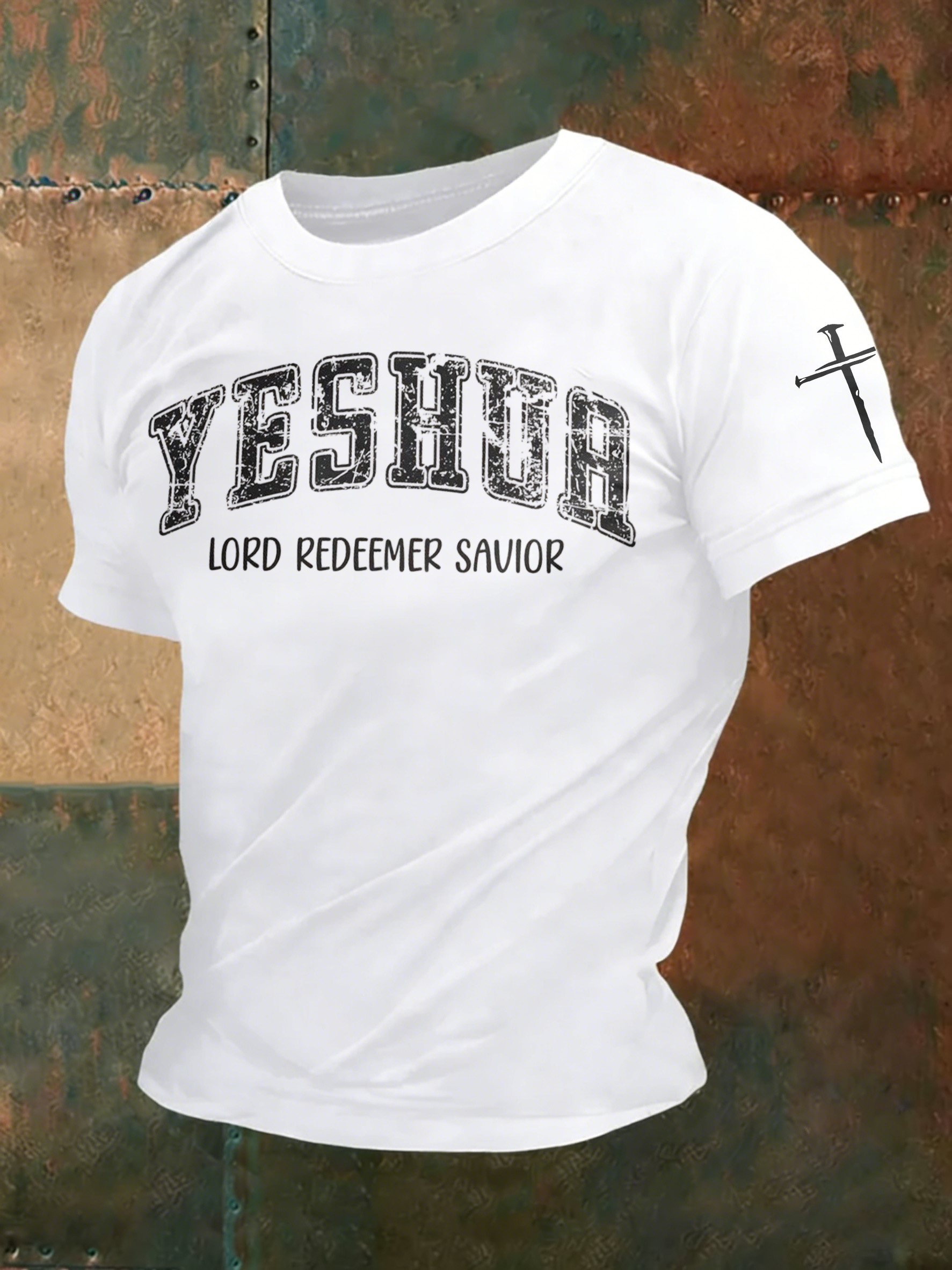 Men'S Casual Faith Jesus Letter Printed Round Neck T-Shirt
