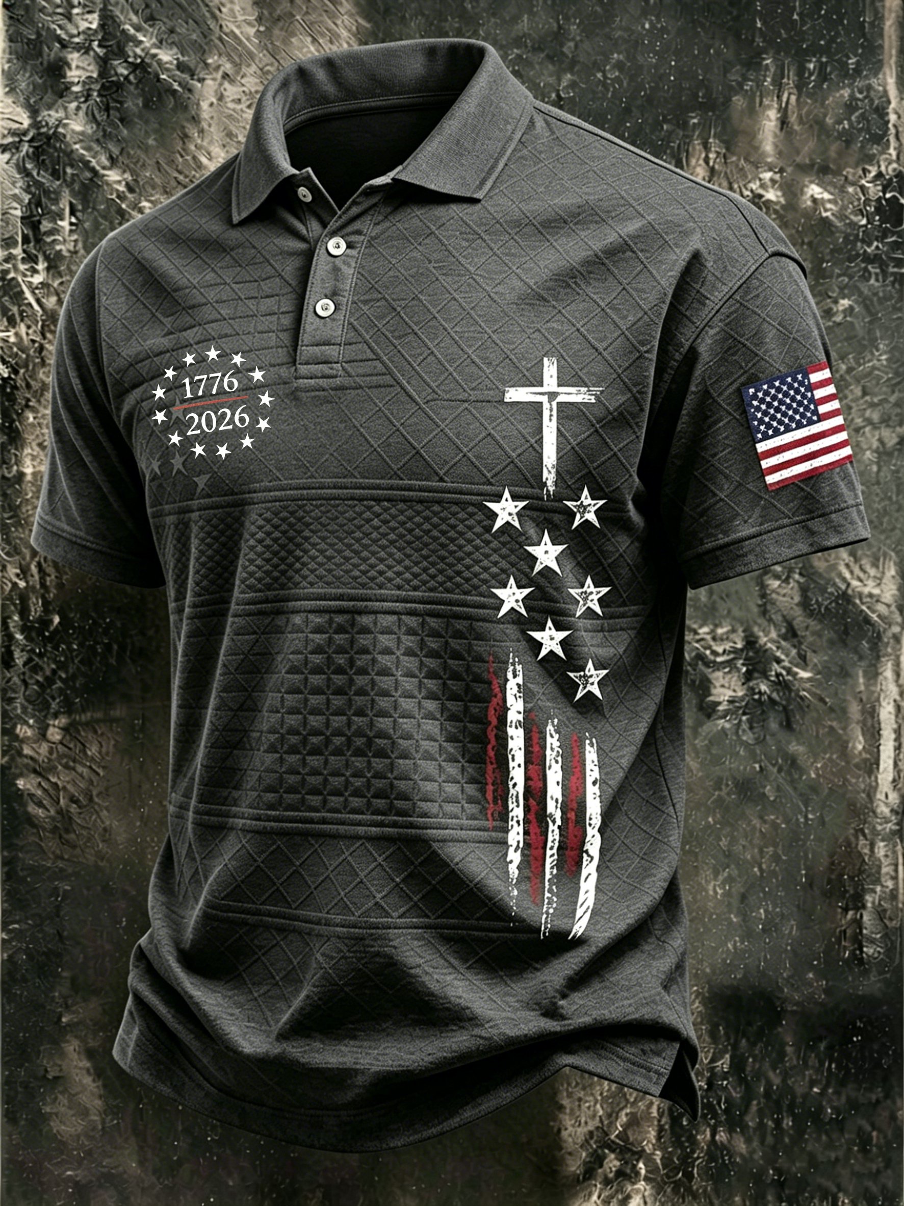 Men's 250th Anniversary Printed Short-Sleeve Polo Shirt