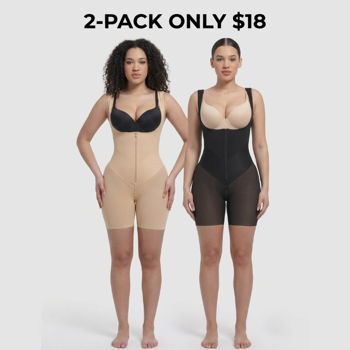 Colombianas Shapewear Butt Lifter Bodysuit with Zipper Crotch Plus Size Smooth Compression SummerVibes