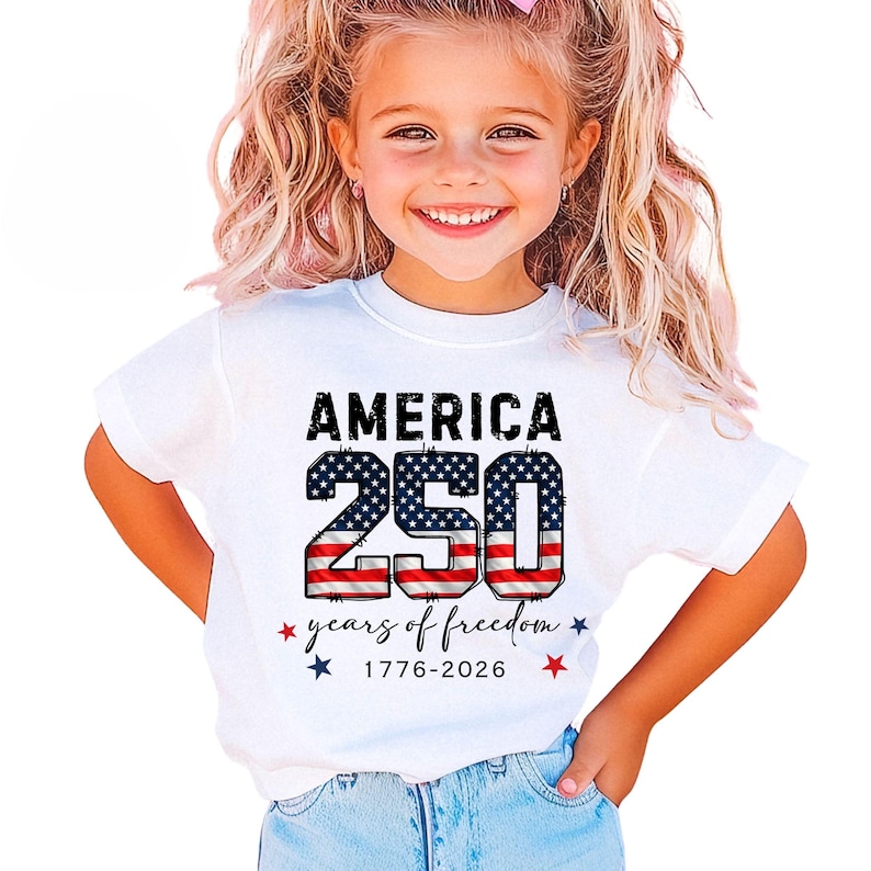 United States of America 250th Anniversary Kids Shirt,250th Anniversary Tee,Patriotic Flag 4th of July Shirt,250 Years of Independence Shirt