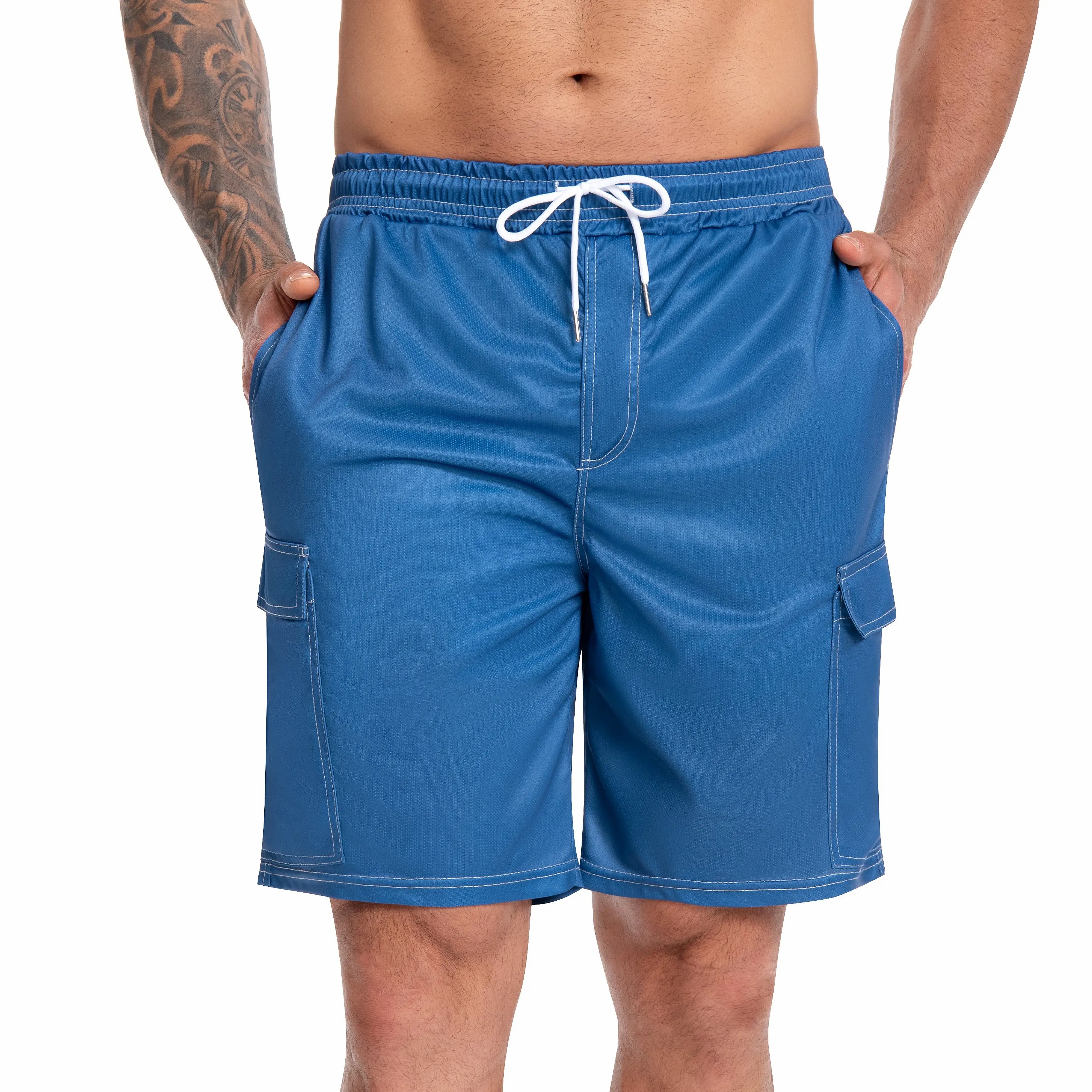 Men's 2-in-1 Swim Trunks – Compression Liner, No-Chafing Boardshorts with Pockets