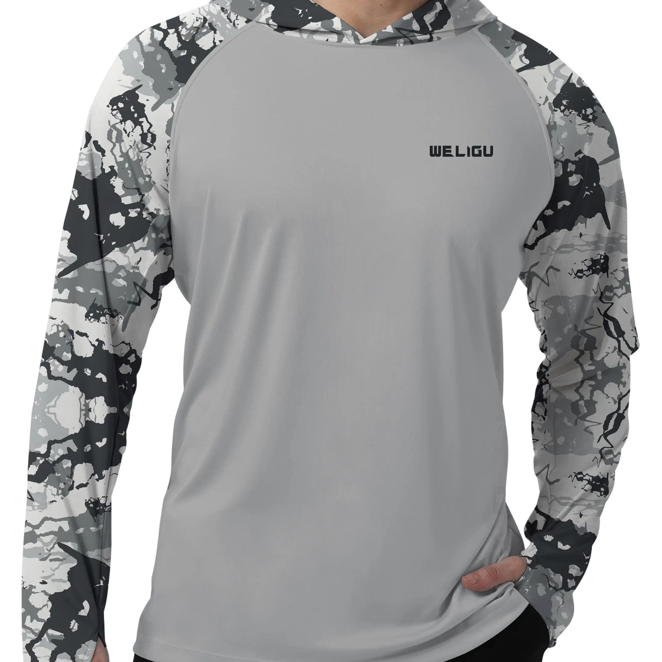 Men's UPF 50+ Sun Protection Hoodie Shirt Long Sleeve SPF Fishing Outdoor UV Hiking Lightweight Shirts