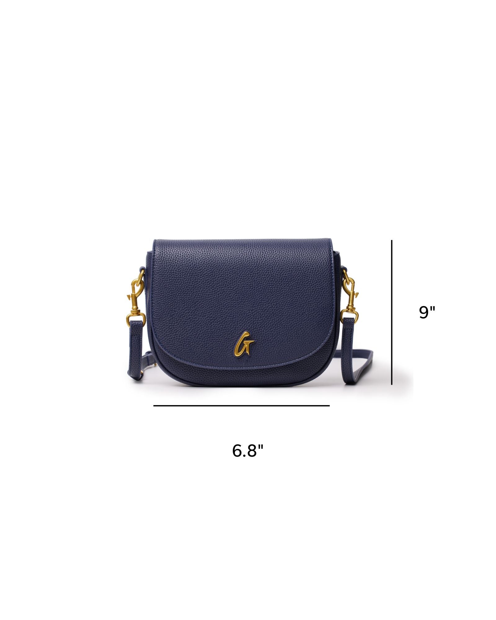 MEDIUM PEBBLE SHOULDER BAG - NAVY
