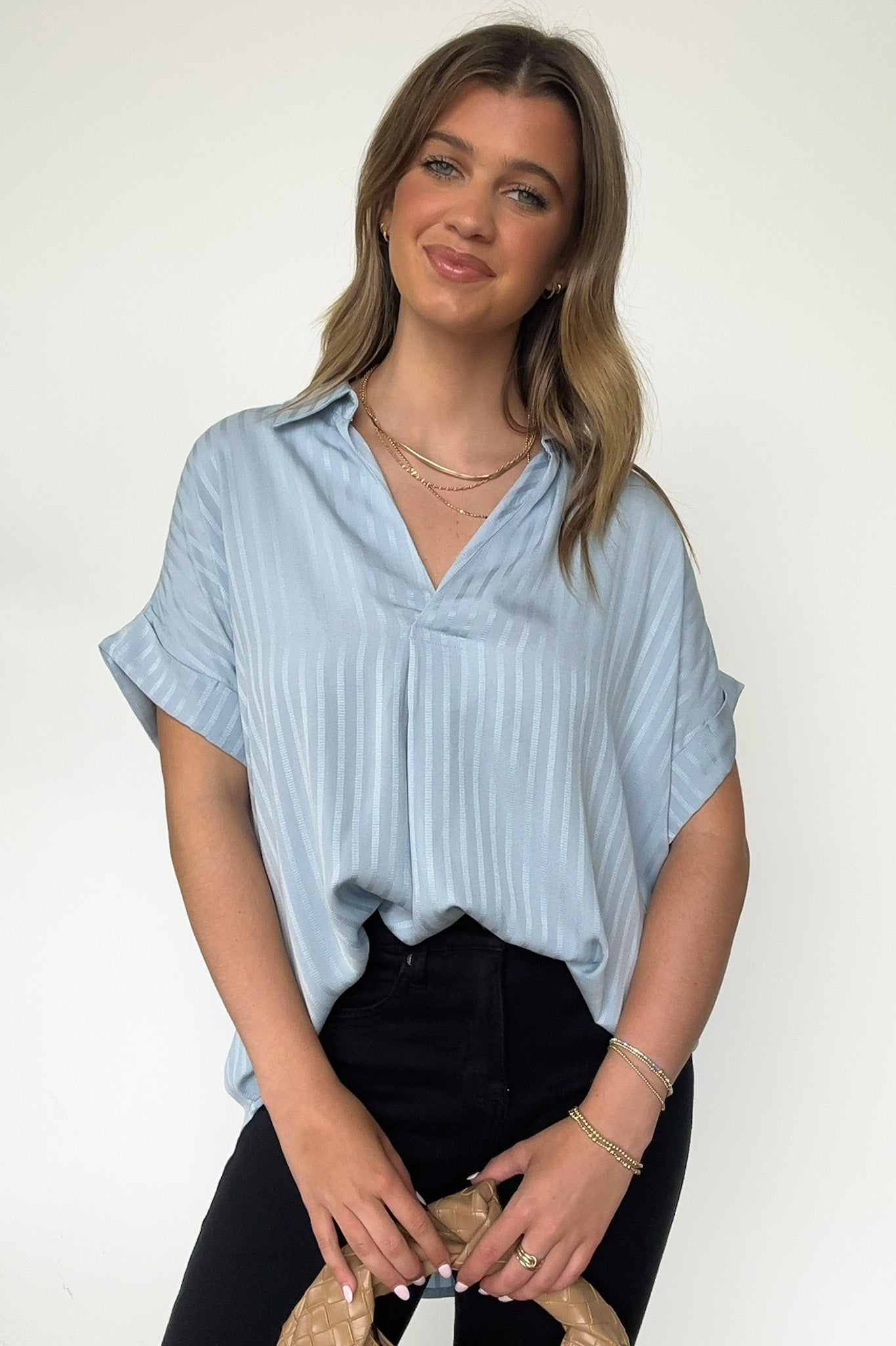 Striped V-Neck Top