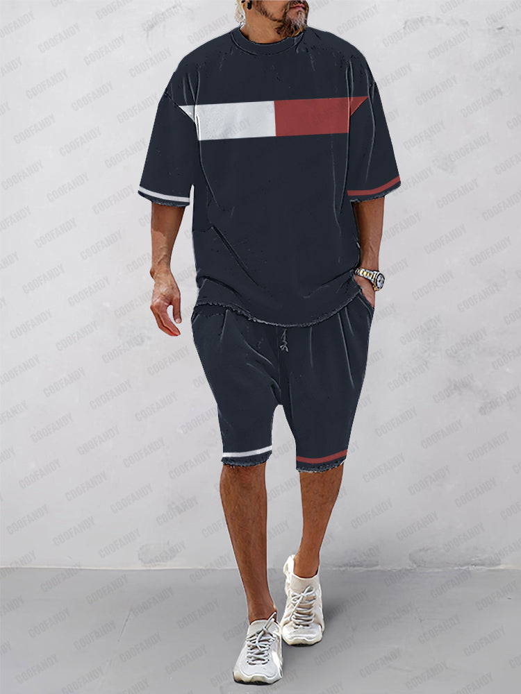 Trendy Color Block Athleisure Set