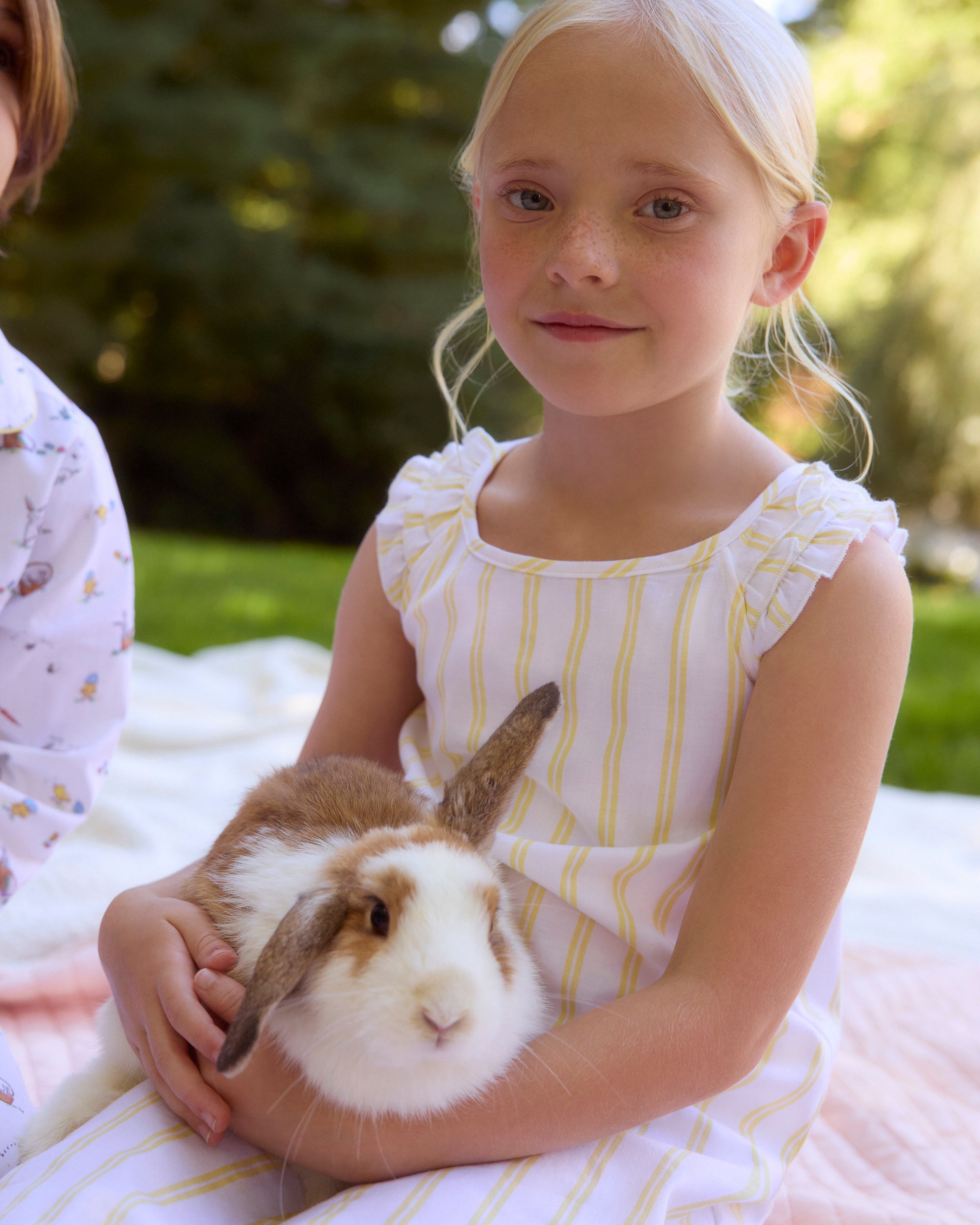Girl's Twill Amelie Nightgown in Sunny Stripe