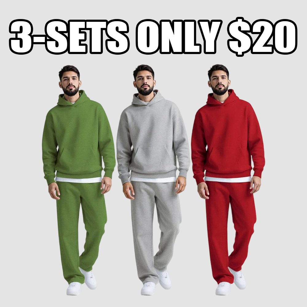 Matching Hoodie Set for Men Winter, 2 Piece Tracksuit, Oversized Hoodie & Sweatpants