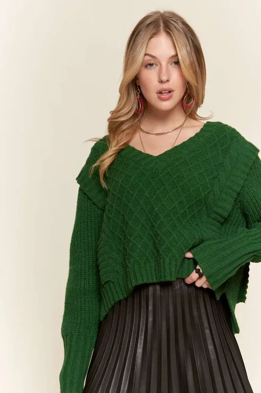 Ruffle Detail Adorable Sweater