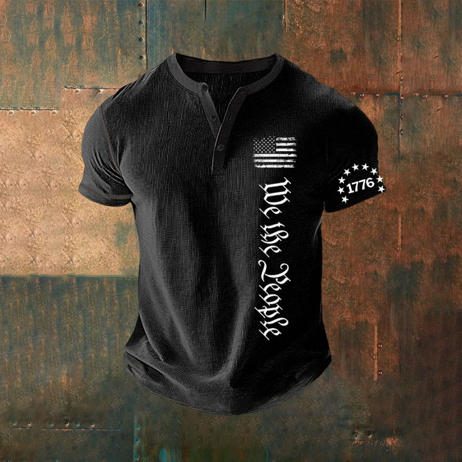 Women'S American Independence Day Printed Waffle Top