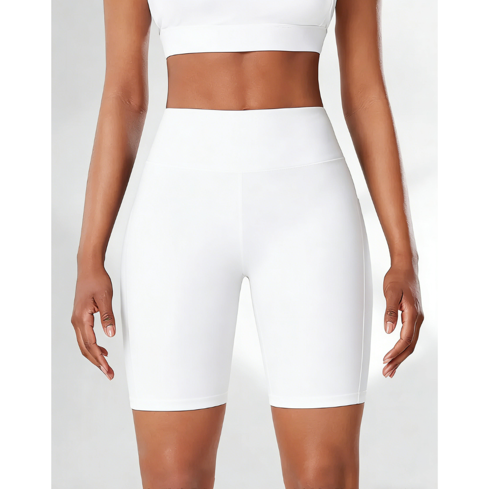 High Waist Yoga Shorts for Women - Soft Breathable Athletic Workout Shorts with Pockets, Tight Fit Gym Wear for Casual Use