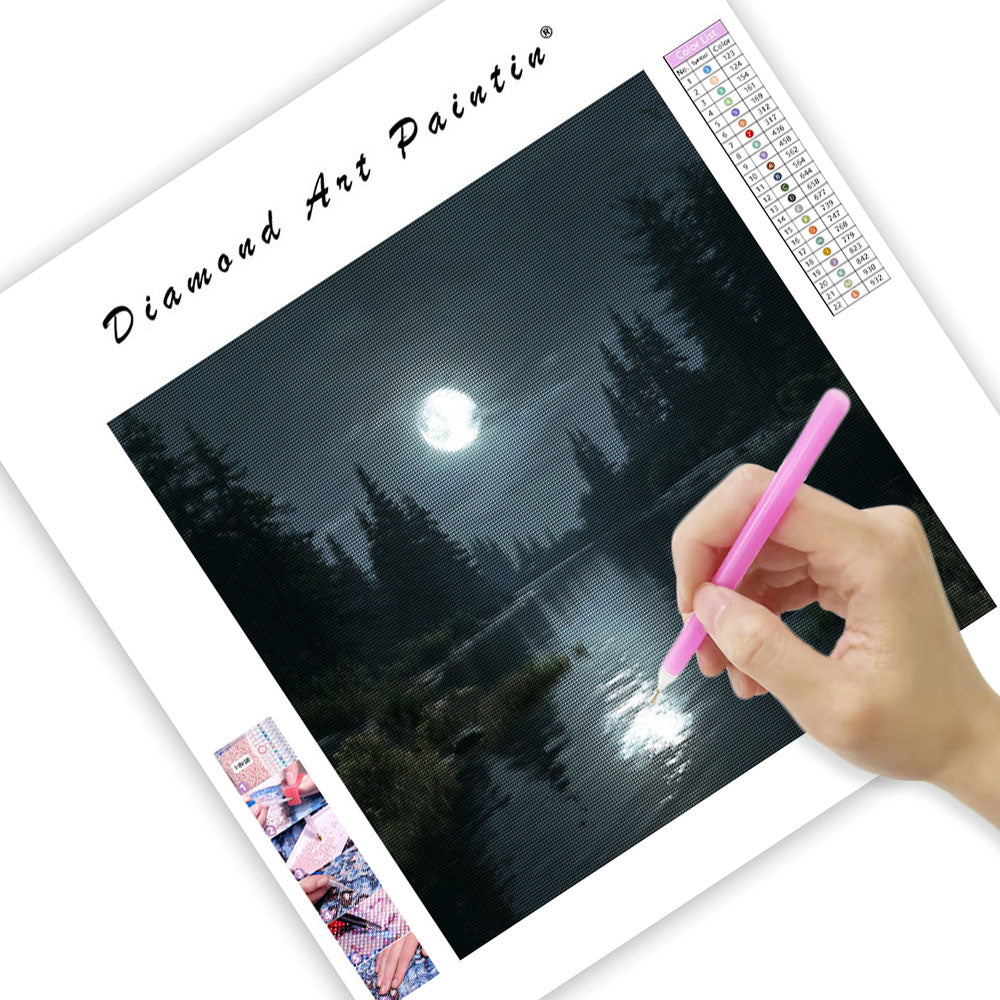 Moonlit Lake - Diamond Painting