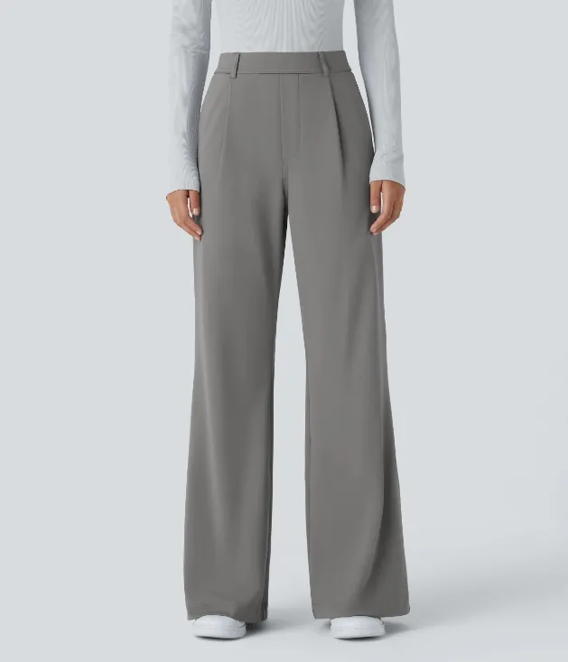 🔥 High-Waisted Flare Work Pants with Side Pockets 🔥