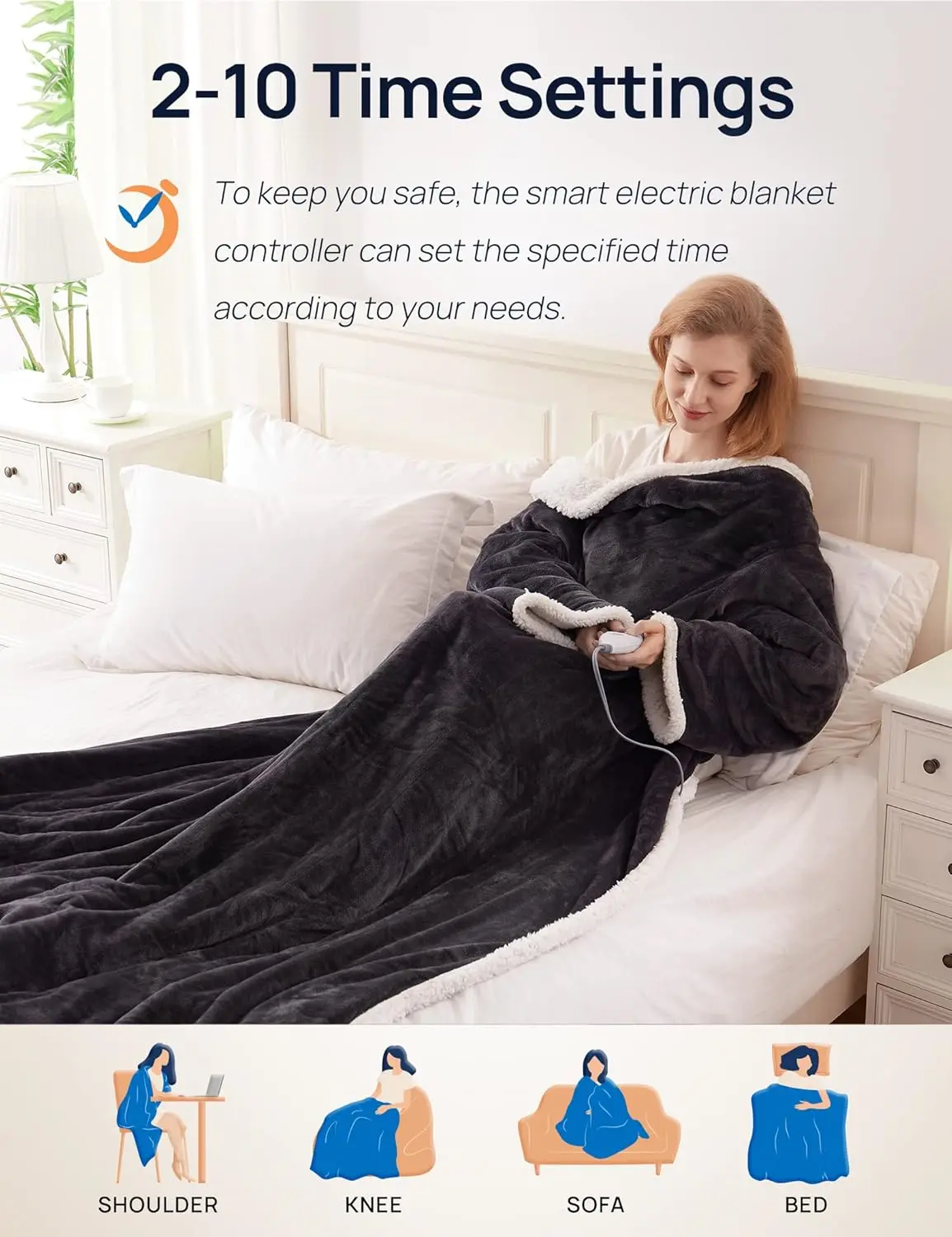 🎁Christmas PROMOTION-Wearable Electric Clothing With Sleeve And Foot Pockets 6 Heating Levels And Long Heating Times1