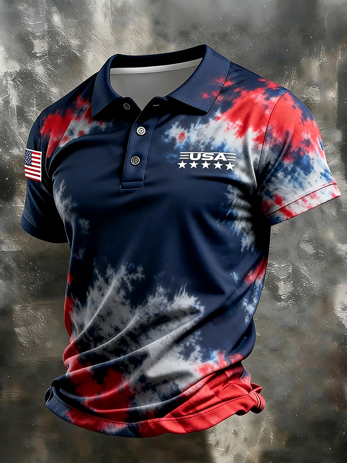 Men's Comfortable Tie Dye USAPOLO Shirt