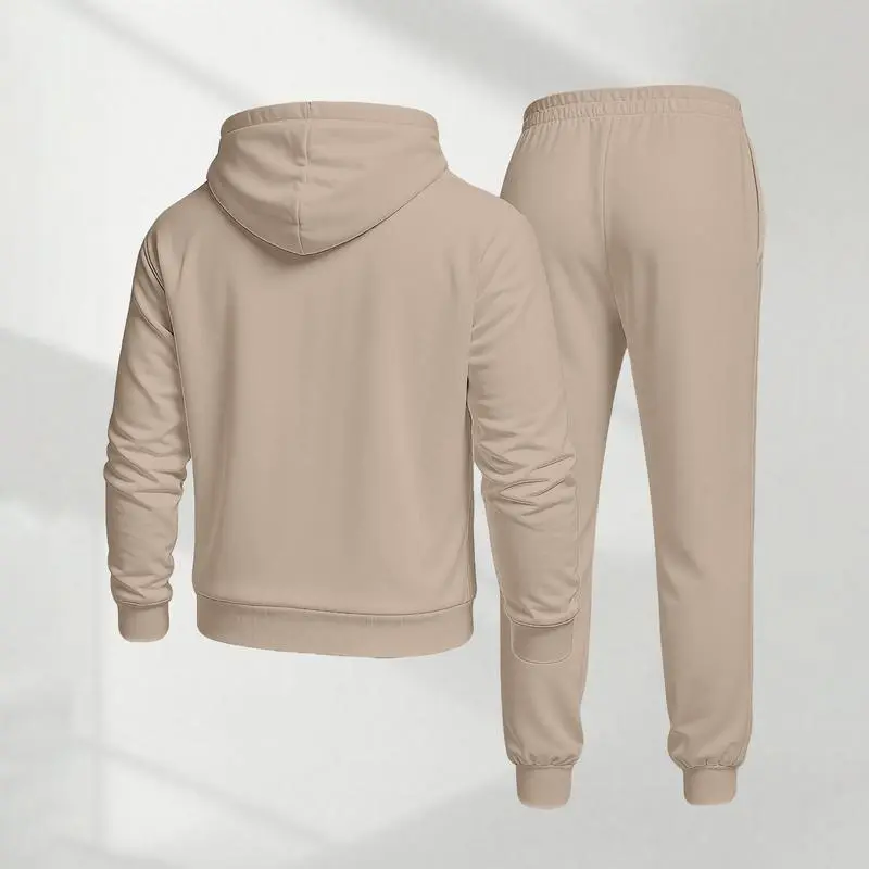 Retro-print hooded sweatshirt and sweatpants set