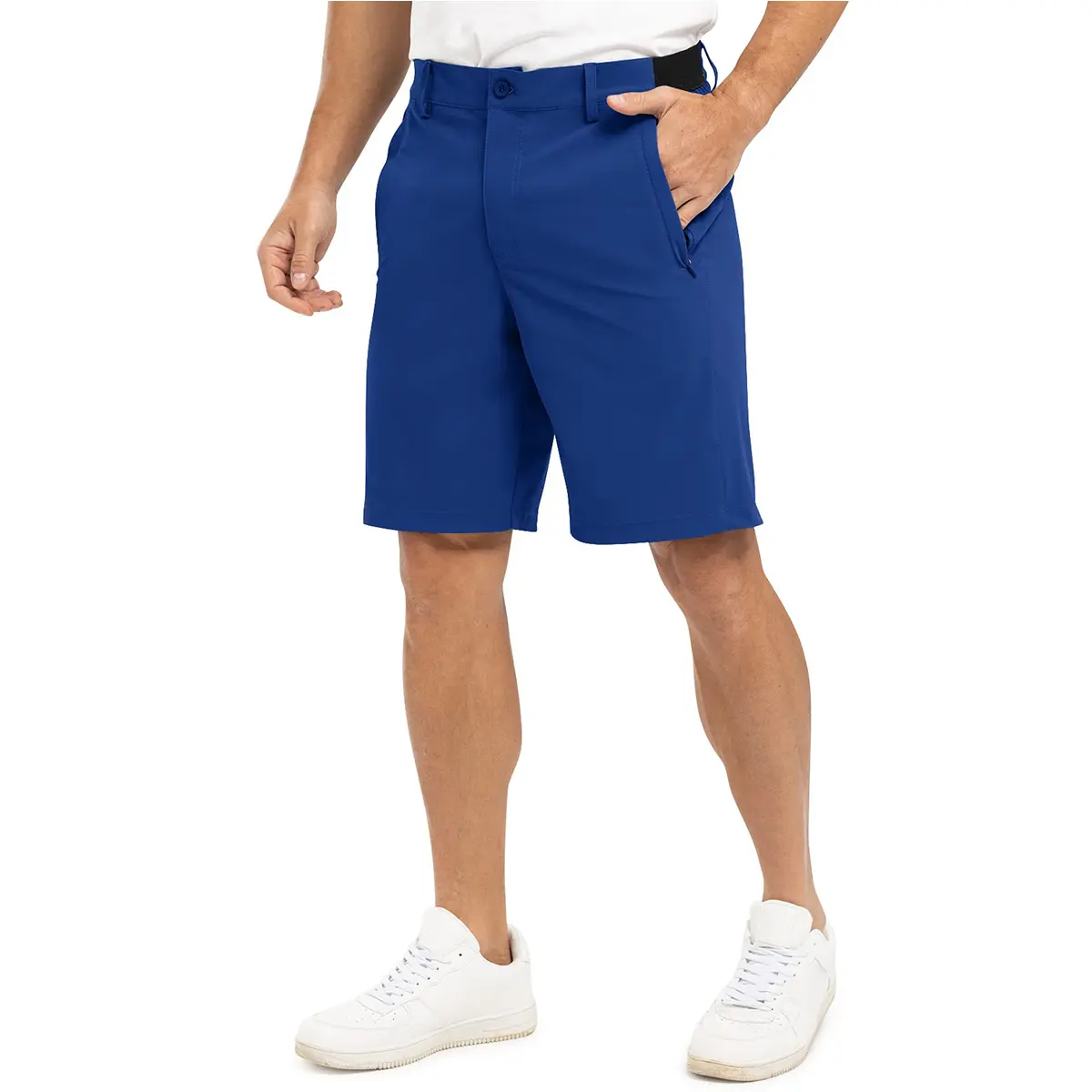 Men's 4-Way Stretch Shorts Quick Dry Casual Work Golf Pants Lightweight Breathable Zip Pockets Pants Summer Outdoor Bottoms