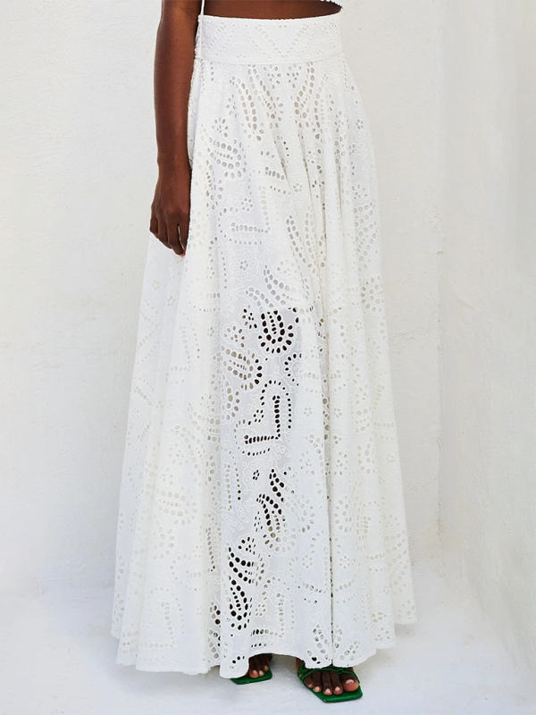 Sleeveless Elegant Lace Two-Piece Maxi Skirt Set