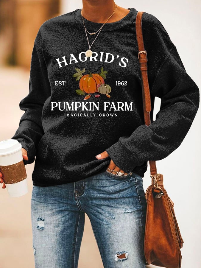 Women's  Hagrid’s Pumpkin Patch Print Sweatshirt