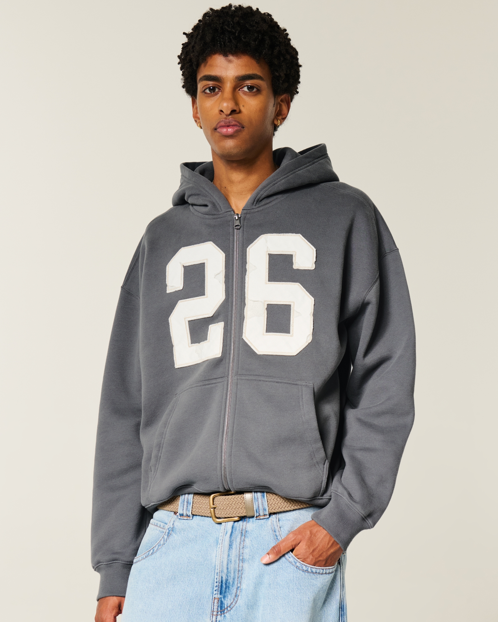 Boxy Zip-Up Hoodie