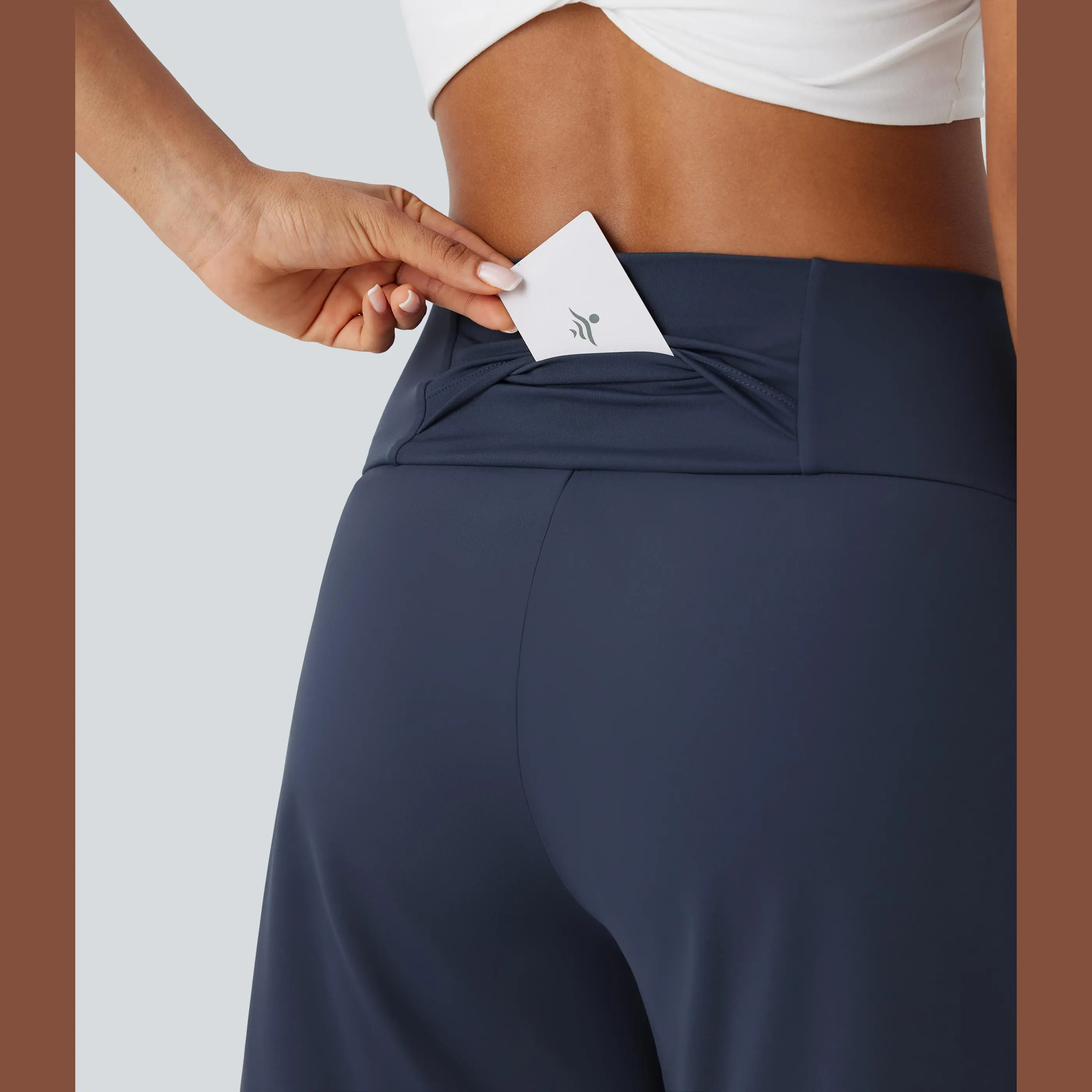 High Waisted Pockets Cool Touch Yoga Bermuda Shorts