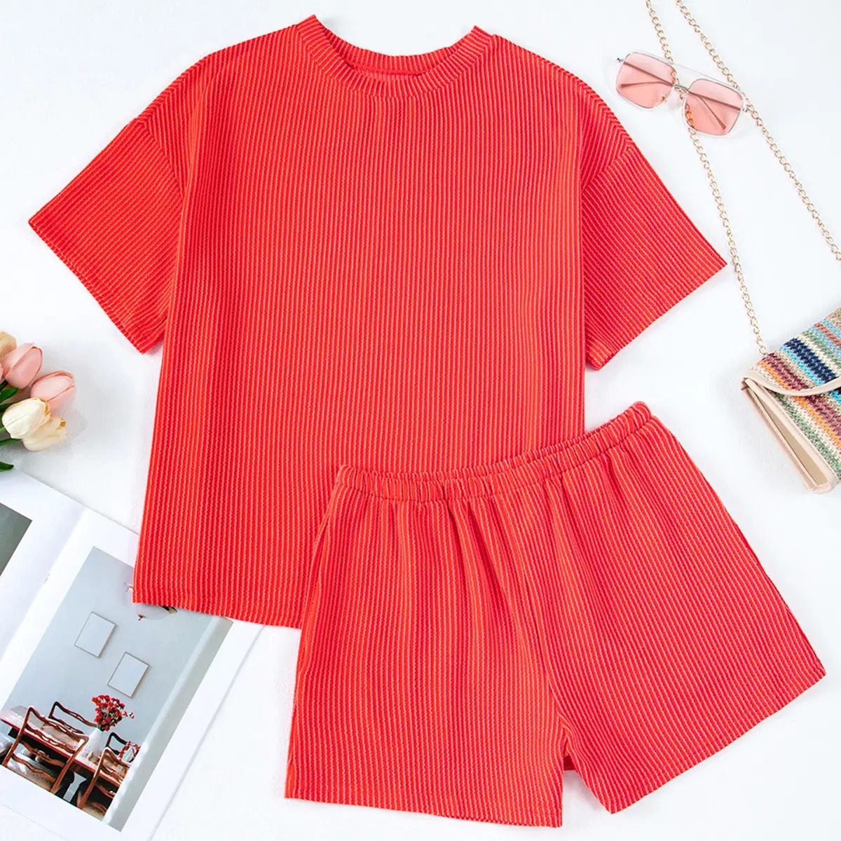 Women's Ribbed Knit Lounge Set
