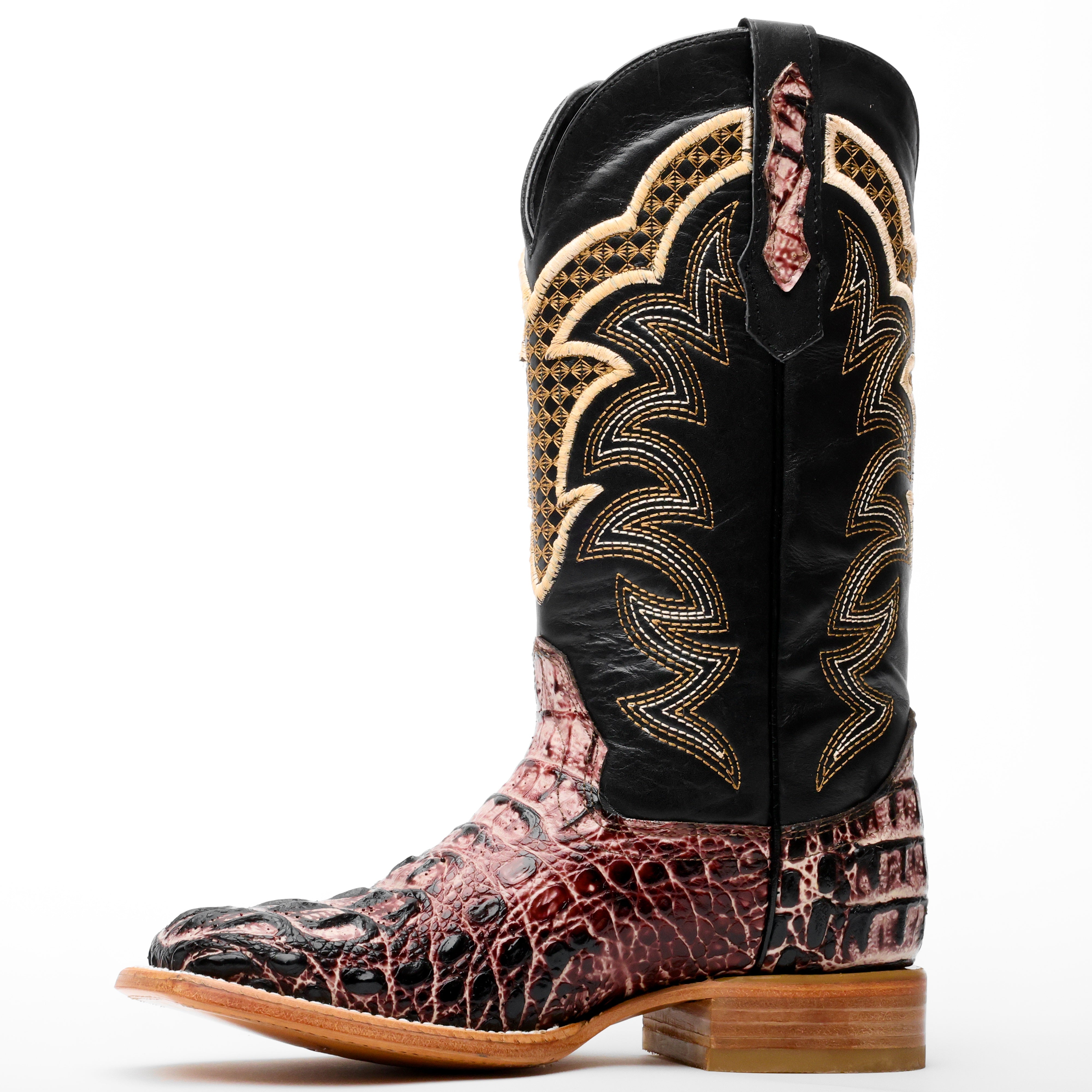 Orix Caiman Neck Leather Boots - Square Toe