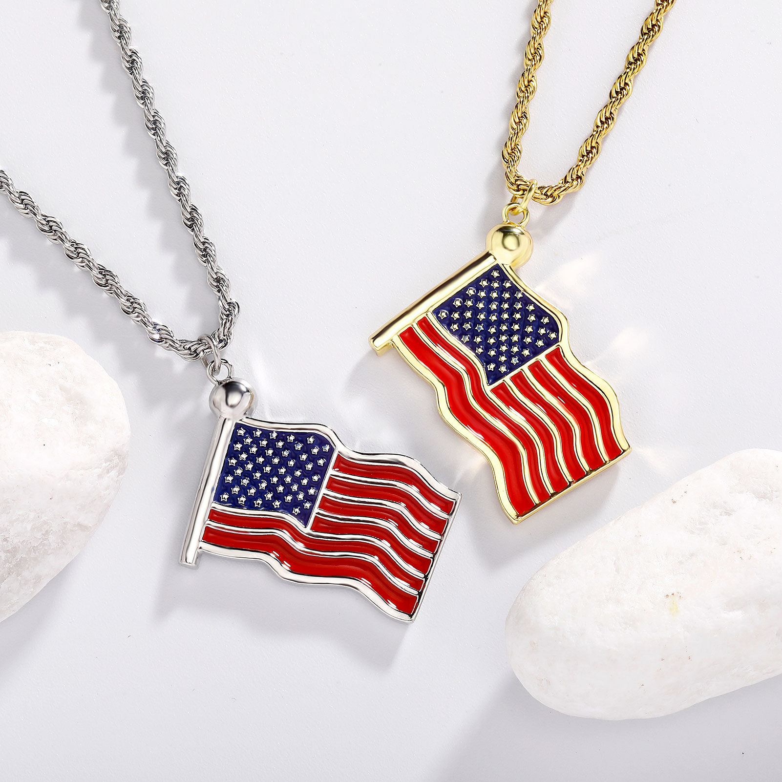 Men's American Independence Day Pendant Necklace