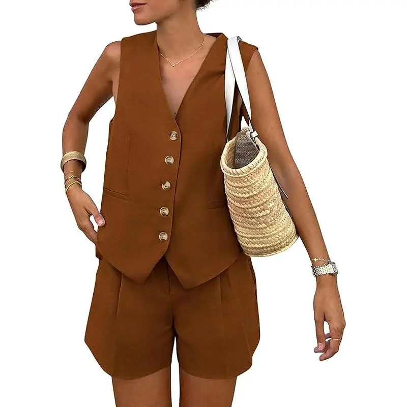 Women's Sleeveless V Neck 2-Piece Outfit (Just $3 a set!)