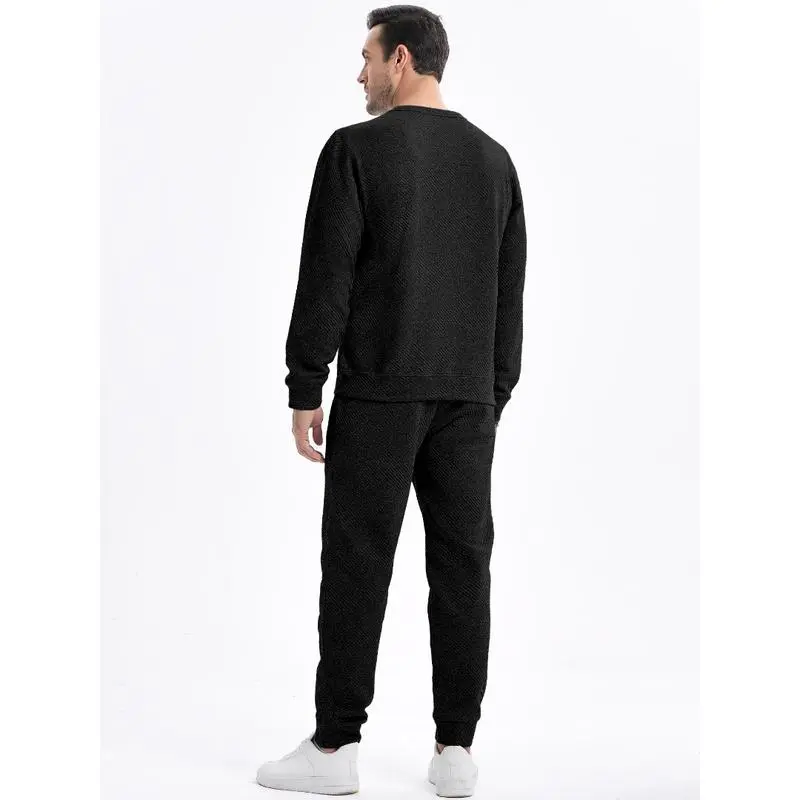 🔥Last Day Promotion 89% OFF🔥Men's casual fashion suit knitted sweatshirt and pants two-piece set