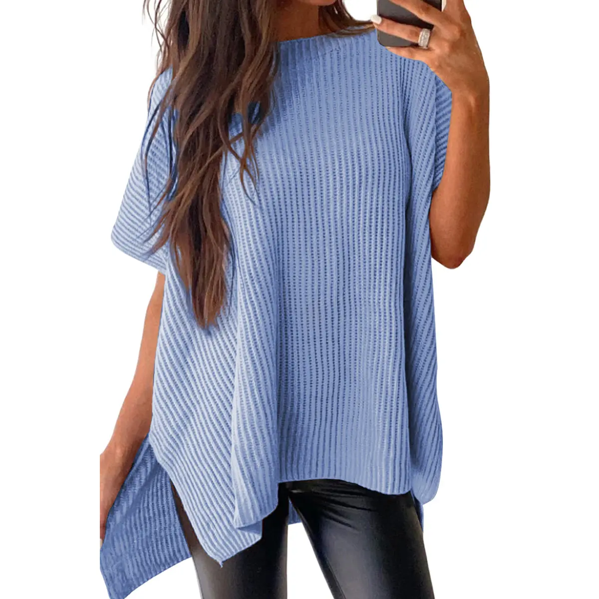 Spring/Summer Oversized Cozy Ribbed Knit Top