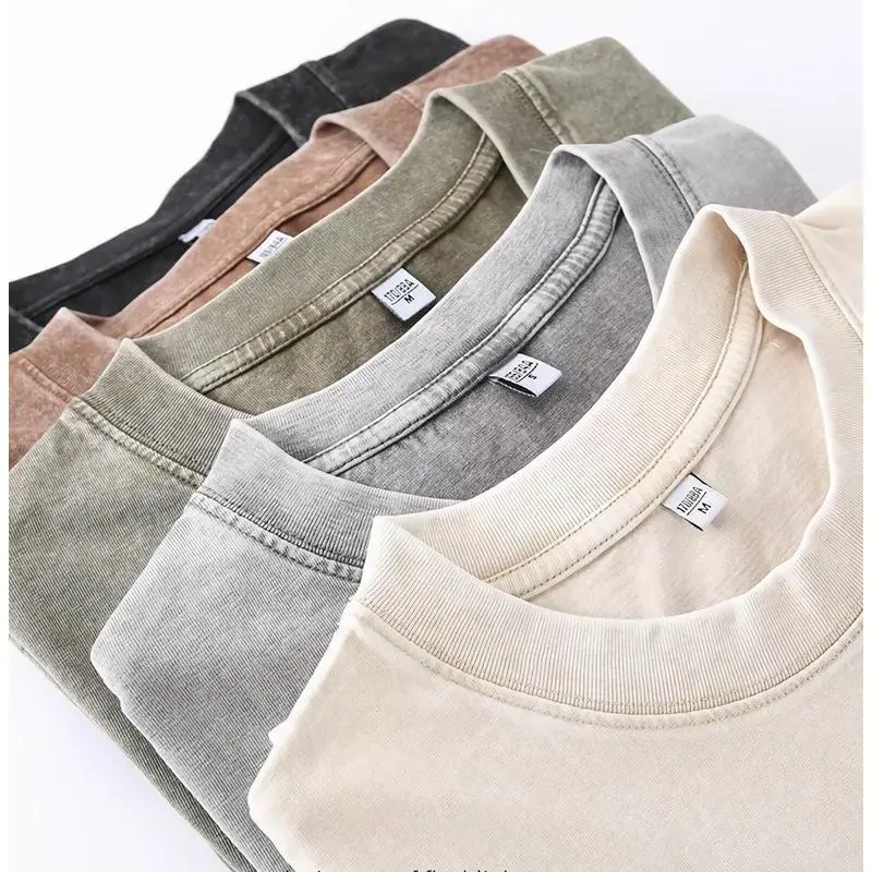 Unisex 9-Pack Oversized Heavyweight Tees – Vintage Baggy Cotton Gym T-Shirts
